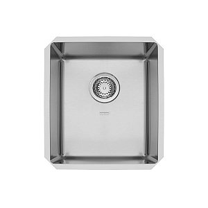 Cuba de Embutir em Aço Inox Escovado com Válvula Tramontina Quadrum 34 34x40 cm