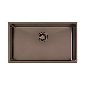 Cuba em Aço Inox com Revestimento PVD 70x40 cm Tramontina Design Collection Quadrum - Black