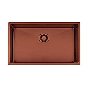 Cuba em Aço Inox com Revestimento PVD 70x40 cm Tramontina Design Collection Quadrum - Rose Gold