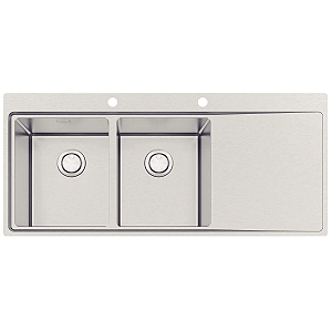 Cuba Sobrepor Tramontina Design Collection Smooth 2C 34 EX Inox Acab. Scotch Brite 116x52cm 2 Cuba - Aço Inox