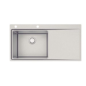 Cuba Sobrepor Tramontina Design Collection Smooth 1C 50 Plus EX Inox Acab. Scotch Brite 100x52 cm - Aço Inox