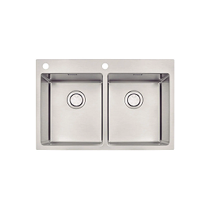 Cuba de Sobrepor Tramontina Design Collection Quadrum 2C 34 em Aço Inox com Acabamento Acetinado