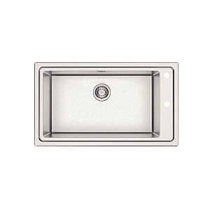 Cuba de Sobrepor em Aço Inox Acetinado com Válvula Tramontina Square 86x50 cm