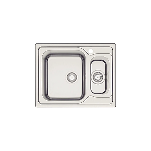 Cuba Dupla de Sobrepor em Aço Inox Escovado com Válvula Tramontina Marea Deep 1.5C 34 62x50 cm