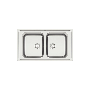 Cuba de Sobrepor em Aço Inox Escovado com Válvula Tramontina Marea Deep 2C 34 86x50 cm