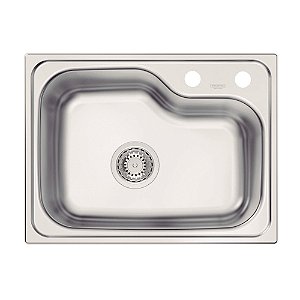 Cuba de Sobrepor em Aço Inox Escovado Tramontina Morgana Compact 48FX 55x42 cm