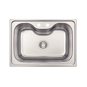 Cuba de Embutir em Aço Inox Escovado com Válvula Tramontina Morgana 60FX 69x49 cm