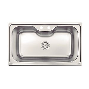 Cuba de Sobrepor em Aço Inox Escovado com Válvula Tramontina Morgana Maxi 78FX 86x50 cm