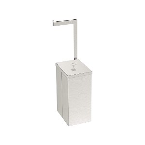 Lixeira em Aço Inox com Suporte para Papel Higiênico Tramontina Luz Slim 5,5L