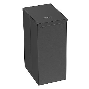 Lixeira em Aço Inox com Acabamento Acetinado Tramontina Luz Slim Swivel 5,5L - Preto Fosco