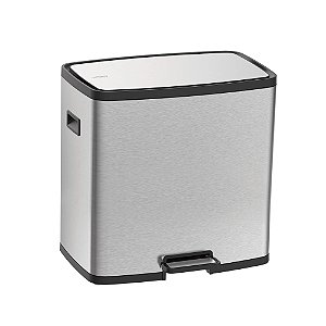 Lixeira em Aço Inox com 02 Baldes Removíveis e Pedal Tramontina Octos - 30L