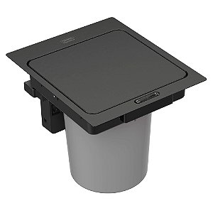 Lixeira de Embutir em Aço Inox Acetinado com Sensor de Presença e Balde Plástico Tramontina Next 5L - Preto