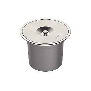 Lixeira de Embutir Redonda em Aço Inox Acetinado 8L Tramontina Clean Round