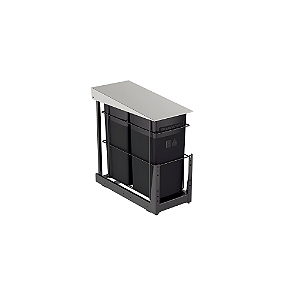 Lixeira Dupla Deslizante em Aço Inox para de Embutir Tramontina Slide - 30L (15L + 15L)