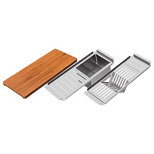 Kit de Acessórios em Aço Inox para Cuba Tramontina Quadrum Design Collection