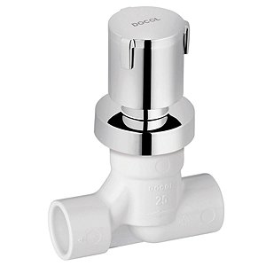 Registro Pressão 25mm 1/2 Volta PVC com Acabamento Docol Riva
