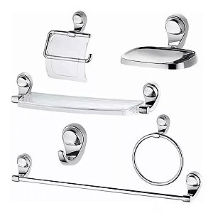 Kit Acessórios Lorenzetti Attic Cromado 6 Peças