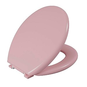 Assento Sanitário Oval Universal Almofadado Astra - Rosa