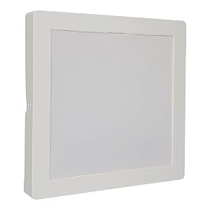 Plafon LED 18W Sobrepor Quadrado Branco Quente