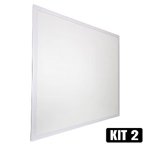 Kit 2 Plafon LED 60W Sobrepor 100x100cm Branco Frio