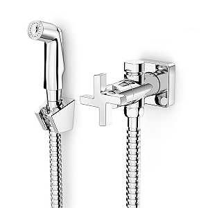 Ducha Higiênica com Registro e Derivação Celite Lotus - Cromado