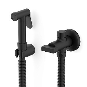 Ducha Higiênica com Registro e Derivação Celite Flow - Preto Fosco