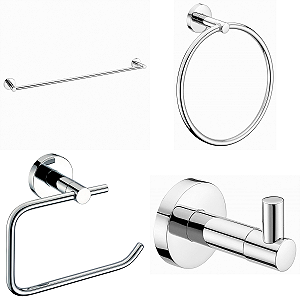 Kit de Acessórios Celite City 5 Peças - Cromado