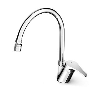 Torneira Monocomando Cozinha Bancada Bica Alta Celite Ecoline - Cromado