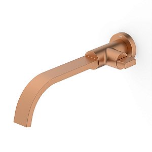 Torneira Banheiro Parede Bica Baixa Celite Flow - Rose Gold Matte