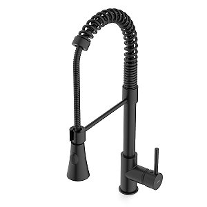 Torneira Monocomando Cozinha Bancada Bica Alta Celite Gourmet - Preto Fosco