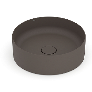 Cuba Redonda de Apoio Roca Terra 39 x 39 cm T2 - Marrom Café