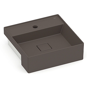 Cuba de Semiencaixe com Mesa Roca Terra 40 x 40 cm T10 - Marrom Café
