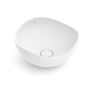 Cuba Redonda de Apoio Roca Ruy Ohtake 37,5x37,5cm - Branco Fosco