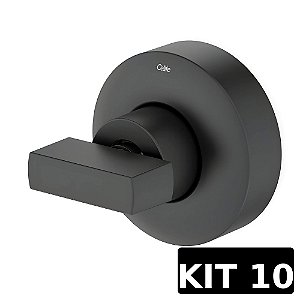 Kit 10 Acabamento Registro Celite Flow Base Docol - Preto Fosco