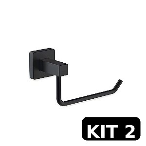 Kit 2 Papeleiras Porta Papel Omega Premium Preto Fosco