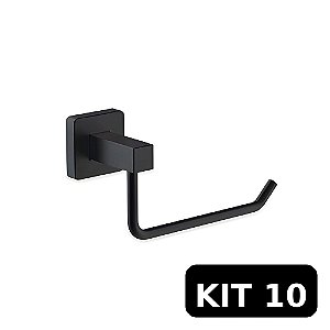 Kit 10 Papeleiras Porta Papel Omega Premium Preto Fosco