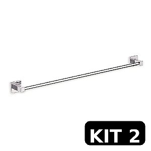 Kit 2 Porta Toalha Bastãoa 57cm Omega Premium Cromado