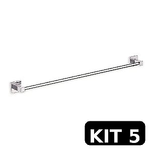 Kit 5 Porta Toalha Bastãoa 57cm Omega Premium Cromado