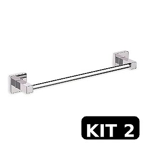 Kit 2 Porta Toalha Rosto Omega Premium Cromado