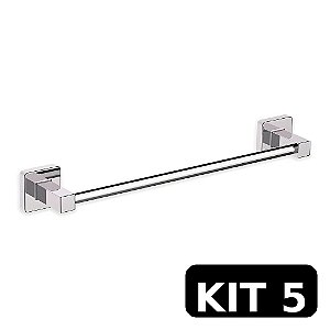 Kit 5 Porta Toalha Rosto Omega Premium Cromado