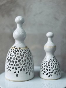BONECA CERÂMICA VAZADA BRANCA