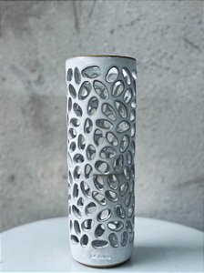 INCENSÁRIO VAZADO CERAMICA BRANCO 22CM