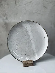 PRATO SOBREMESA CERAMICA BRANCO 18 CM