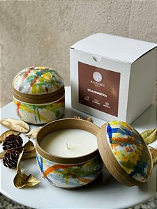 VELA AROMATICA FLOR DE LARANJEIRA CERÂMICA COM TAMPA 100G