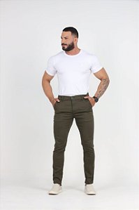 Calça esporte fino alfaiataria- Verde Militar