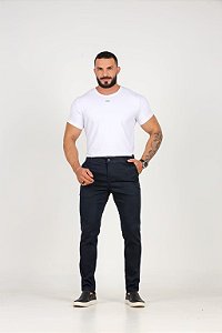 Calça esporte fino alfaiataria- azul marinho