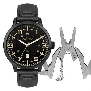 Relógio Masculino Condor Analógico Preto CO2115MYU/K5P + Kit