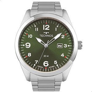 Relógio Masculino Technos Verde Prata Analógico Calendário 2115TYR/1V