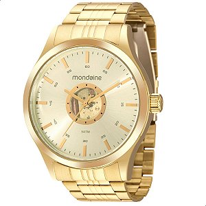 Relógio Masculino Mondaine Dourado Prova D'Água 99633GPMVDE3