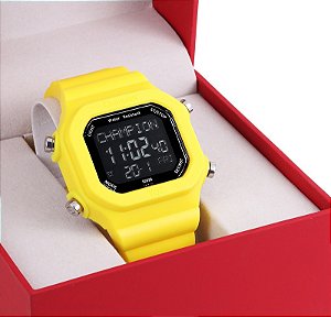 Relógio Masculino Digital Esportivo Champion YoT Amarelo CP40181X Prova D'Água
